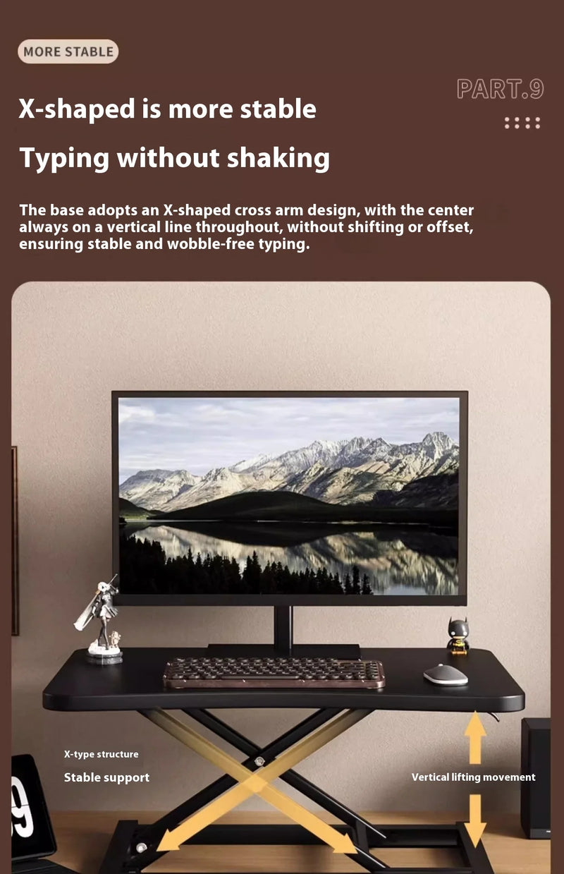 Standing Up and Down Desk Stand Computer Office Workstation Monitor Stand Laptop Stand Foldable and Elevated  Home Office Desk