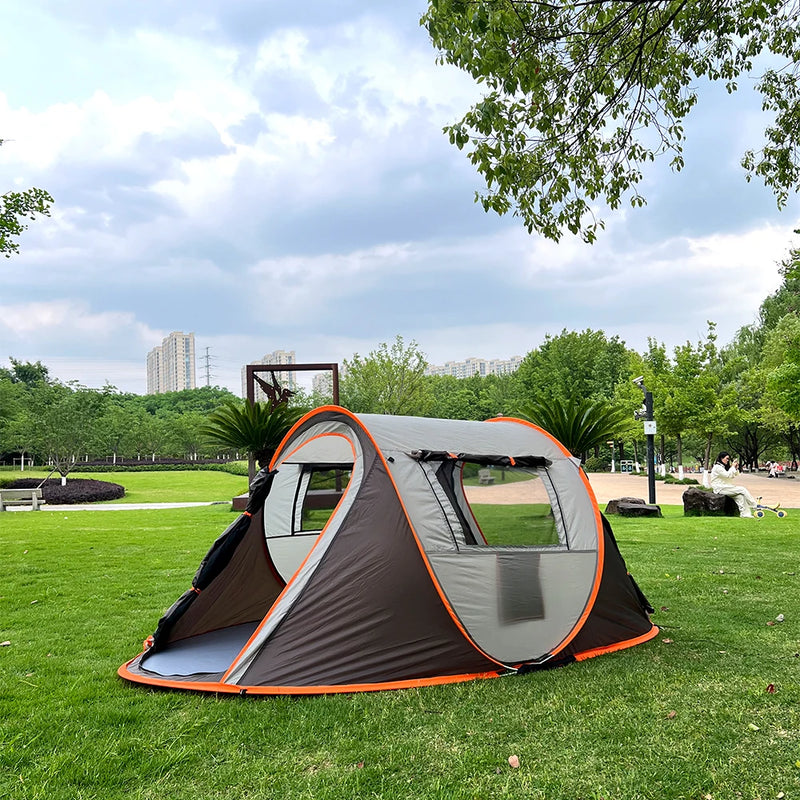 A camping tent, family travel tent that can accommodate 3-4 people, portable outdoor rainproof tent, perfect for camping hiking