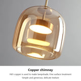 Nordic Glass Led Pendant Light Light Luxury Smoke Grey Hanging Light Fixtures Bedroom Modern Luminaire Suspension Lamp