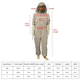 1Set Professional Ventilated Full Body Beekeeping Bee Keeping Suit With Gloves