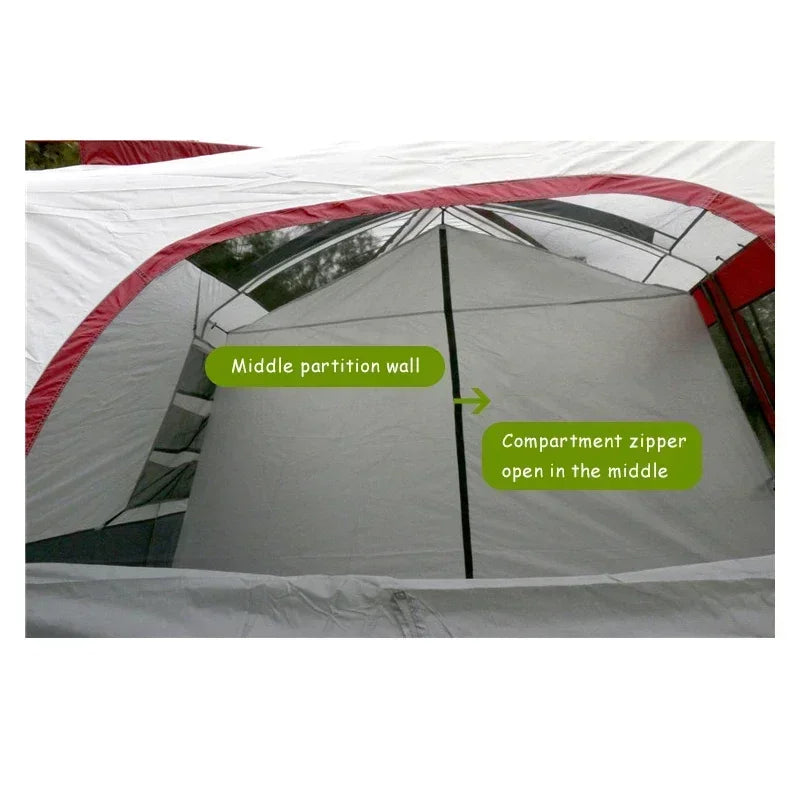 Waterproof Tarpaulin Camping Large Tent Homful Camps Outdoor Ultralight House 8 Person Travel Beach Sheltered Multi-Room Tent