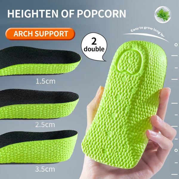1Pair Height Increase Insoles Shoes Flat Feet Arch Support Orthopedic Insoles Sneakers Heel Lift Half Shoe Pads Height Boosters