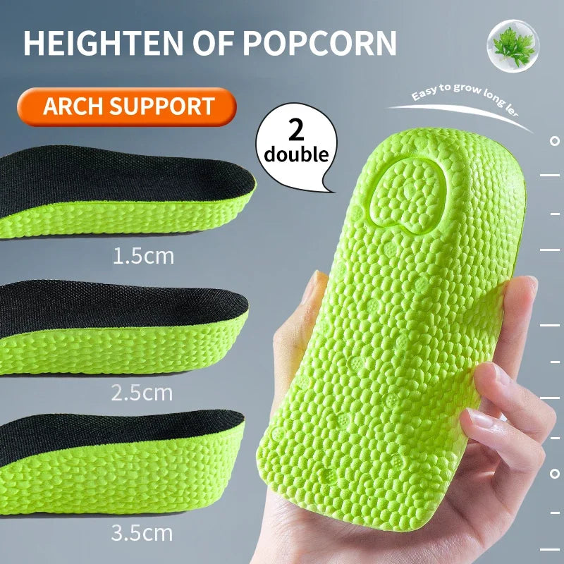 1Pair Height Increase Insoles Shoes Flat Feet Arch Support Orthopedic Insoles Sneakers Heel Lift Half Shoe Pads Height Boosters