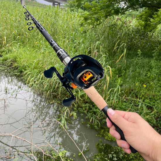 Fishing Rod Combo 1.5-2.4M Lure Fishing Rod and 7.2:1 High Speed Gear RatioMax 8kg Baitcasting Reel Fishing Tackle Pesca