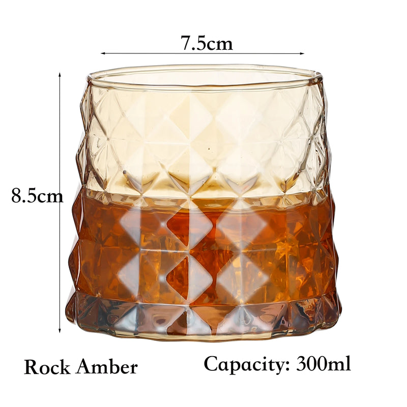 1PCS Whiskey Glass, Old Fashioned Rocks Glasses Tumblers, Glassware for Cocktail Scotch, Bourbon, Gin, Voldka, Brandy
