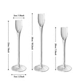 3PCS/Set Glass Candle Holders Candlestick for Wedding Table Center Stander Elegant Centerpieces Home Wedding Decor Accessories