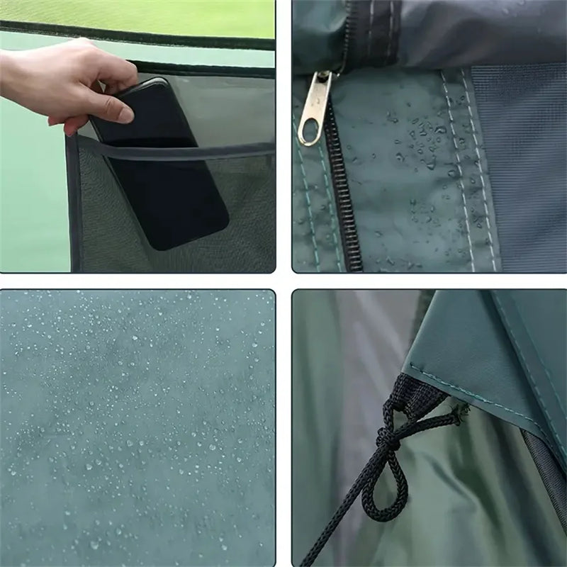 A camping tent, family travel tent that can accommodate 3-4 people, portable outdoor rainproof tent, perfect for camping hiking