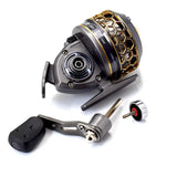 Slingshot Fishing Reel Metal Spinning Interchangeable Handles Catapult Bow Wheel Hunting Outdoor Shooting Closed Reel with Line