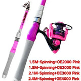 Trout Pesca Fishing Rod and Reel Combo 1.5m1.8m 2.1m 2.4m Carbon Fibe Lure Rods and 5.2:1 Spinning Wheel 7.2:1 Baitcasting Reels
