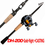 Fishing Rod Combo 1.5-2.4M Lure Fishing Rod and 7.2:1 High Speed Gear RatioMax 8kg Baitcasting Reel Fishing Tackle Pesca