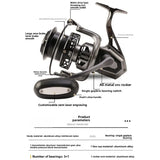 SPINNING REEL Fishing AG2500/AG3500/AG4500AG5500AG6500/AG7500/8000/10000/12000 Spinning Reel Smooth - Running Fishing Reel
