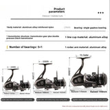 SPINNING REEL Fishing AG2500/AG3500/AG4500AG5500AG6500/AG7500/8000/10000/12000 Spinning Reel Smooth - Running Fishing Reel