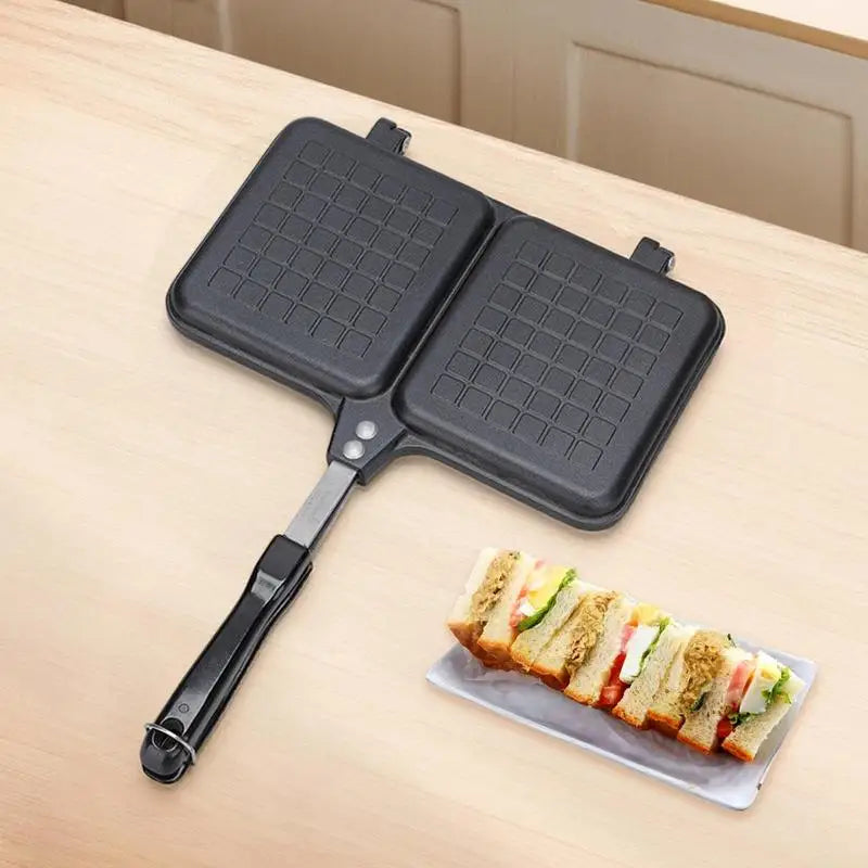 Double Sided Frying Pan Sandwich Maker Pan Non Stick Barbecue Plate Heat-resistant Flipgrill Pan Toastie Waffle Pancake Maker