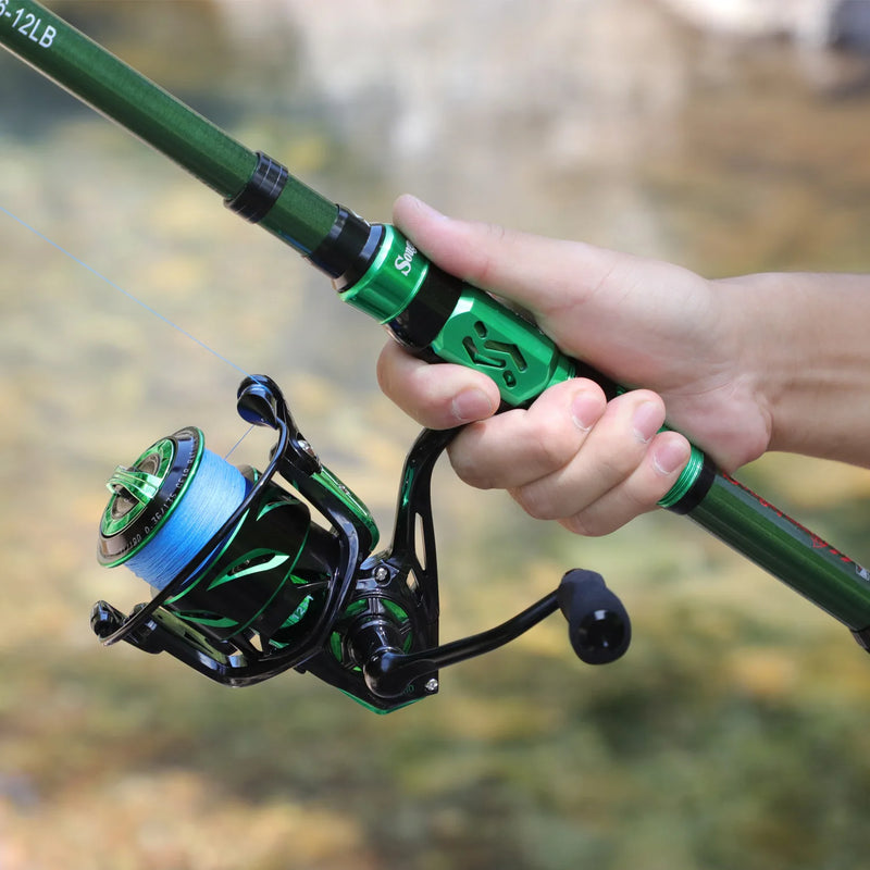 Sougayilang Fishing Rod Reel Combo 1.8-3.0m 24 Ton Carbon Fibre Telescopic Fishing Rod 1000-4000 12+1BB Spinning Reels Set Pesca