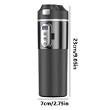 Heated Coffee Mug 12/24V Stainless Steel 450ML Car Heating Cup Electric Kettle Water Warmer Bottle LCD Display Heat Preservation