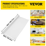 VEVOR 1.5mm 2mm PVC Table Cloth Transparent Clear Desk Cover Protector Plastic Soft Glass Waterproof Oilproof for Dining Table