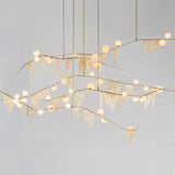 Nordic Designer G9 Chandelier Gold Tassel Led Glass Pendant Chandelier Lighting Living Room Rod Hanging Lamp Fixtures Room Decor
