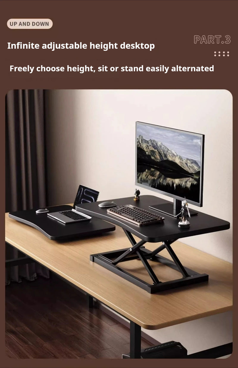 Standing Up and Down Desk Stand Computer Office Workstation Monitor Stand Laptop Stand Foldable and Elevated  Home Office Desk