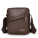 Men‘s PU Shoulder Bag Messenger Bag Casual Waterproof Nylon Zipper Pocket Handbag Fashion Tote Travel Male Crossbody Bags