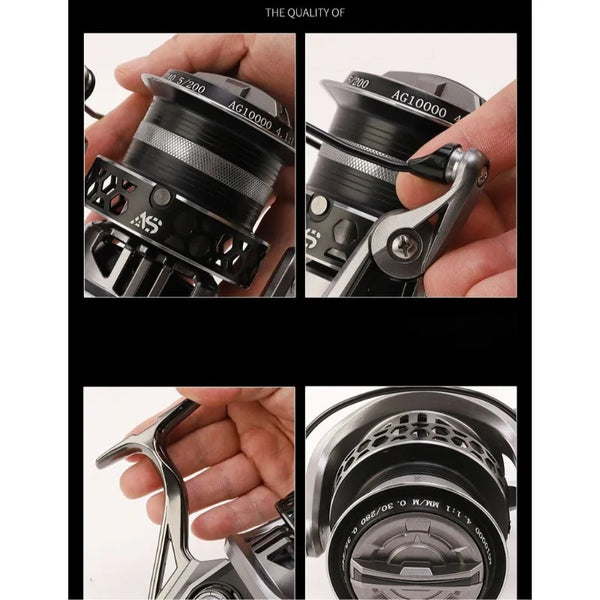 SPINNING REEL Fishing AG2500/AG3500/AG4500AG5500AG6500/AG7500/8000/10000/12000 Spinning Reel Smooth - Running Fishing Reel
