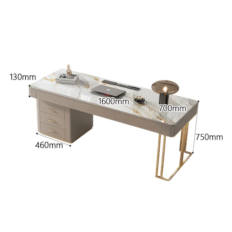 Rock Slab Desk Small Apartment Scandinavian Study Luxury Office Desk Computer Desk Modern Writing Desk Desk Home