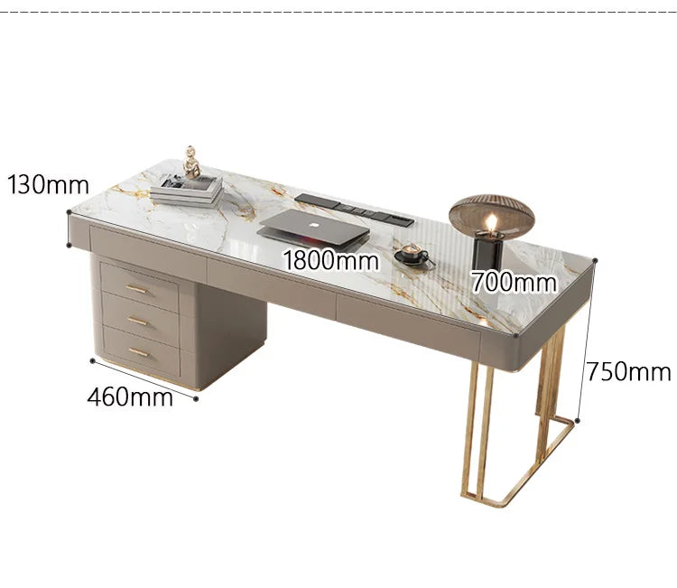 Rock Slab Desk Small Apartment Scandinavian Study Luxury Office Desk Computer Desk Modern Writing Desk Desk Home