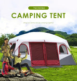 Waterproof Tarpaulin Camping Large Tent Homful Camps Outdoor Ultralight House 8 Person Travel Beach Sheltered Multi-Room Tent