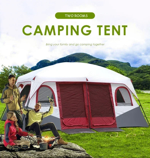 Waterproof Tarpaulin Camping Large Tent Homful Camps Outdoor Ultralight House 8 Person Travel Beach Sheltered Multi-Room Tent