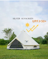 6-10Persons Glaming Luxury Mongolia Yurt Family Travel Hiking Antistorm Outdoor Camping Castle Tent Silver Coated UV Function