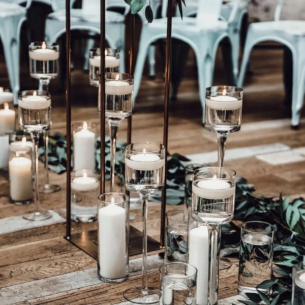 3PCS/Set Glass Candle Holders Candlestick for Wedding Table Center Stander Elegant Centerpieces Home Wedding Decor Accessories