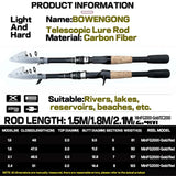 Fishing Rod Combo 1.5-2.4M Lure Fishing Rod and 7.2:1 High Speed Gear RatioMax 8kg Baitcasting Reel Fishing Tackle Pesca
