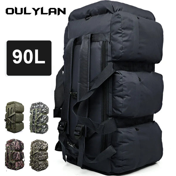 Outdoor 90L Men Tactical Luggage Bag Super Capacity Mountaineering Bags Waterproof Men Backpack Travel Camping Tent Bag