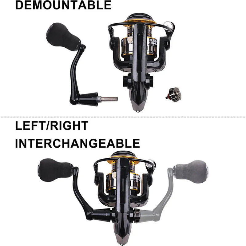 Spinning Reels Saltwater Freshwater Casting Fishing Reel Tackle Ultralight Metal Frame Smooth and Tough High Speed Fishing Reels