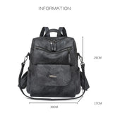 Large Women Backpack Purse Anti-theft Fashion Casual Lightweight Ladies Travel PU Washed Leather Ladies Rucksack Shoulder Bag