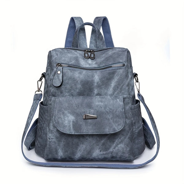 Vintage PU Leather Backpack Purse - Stylish Two-Way Bag for Women & Teens - Spacious, Versatile Daypack for Travel, Work, & Scho