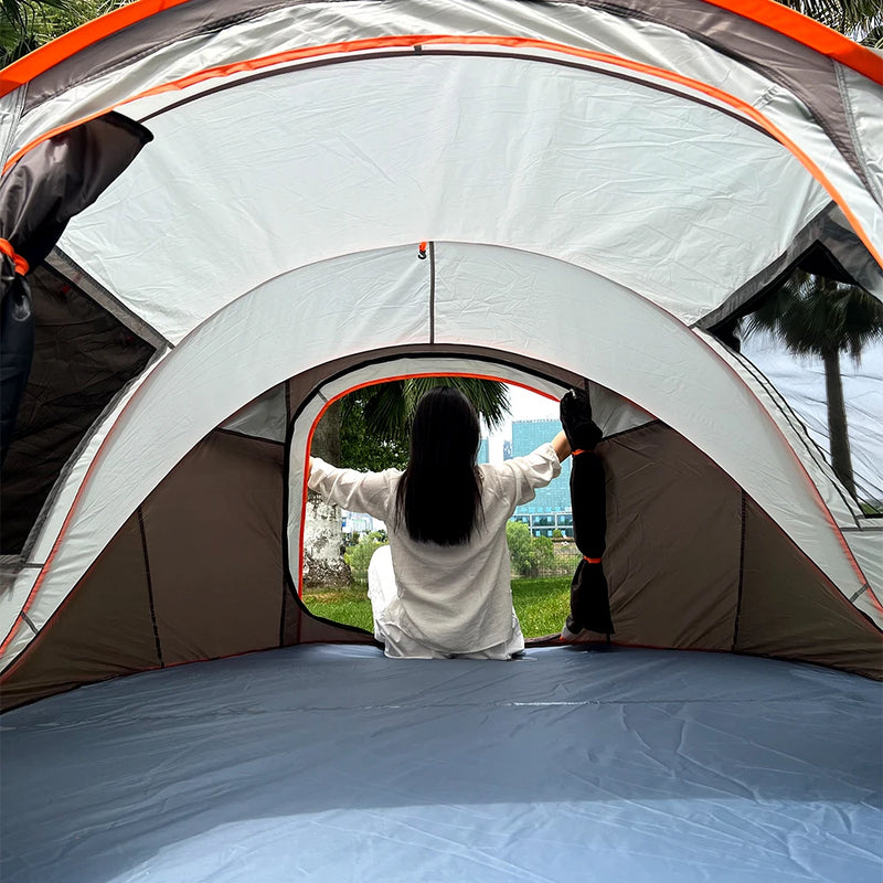 A camping tent, family travel tent that can accommodate 3-4 people, portable outdoor rainproof tent, perfect for camping hiking