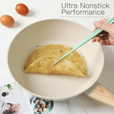 Popular.16PCS Pots and Pans Set Non Stick Cookware Set Nonstick with Cooking Set (white, 16pieces)