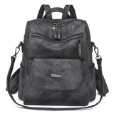 Large Women Backpack Purse Anti-theft Fashion Casual Lightweight Ladies Travel PU Washed Leather Ladies Rucksack Shoulder Bag