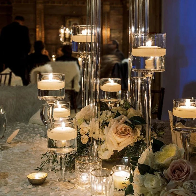 3PCS/Set Glass Candle Holders Candlestick for Wedding Table Center Stander Elegant Centerpieces Home Wedding Decor Accessories