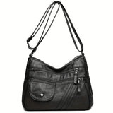 Multi-Pocket PU Leather Shoulder Bag For Women, Stylish Versatile Crossbody, Lightweight Purse With Adjustable Strap