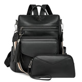 Backpack for Women Large Womens Backpack Leather Travel Fashion Purse Designer Ladies Shoulder Bags with Tassel Two-toned Brown