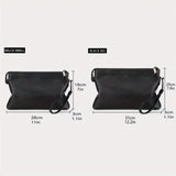 Stylish Solid Color Handbag, Minimalist Clutch Bag For Women, Soft PU Leather Wristlet Purse