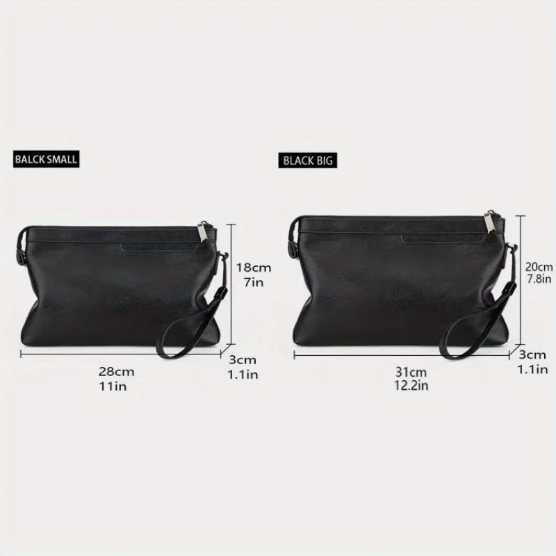 Stylish Solid Color Handbag, Minimalist Clutch Bag For Women, Soft PU Leather Wristlet Purse