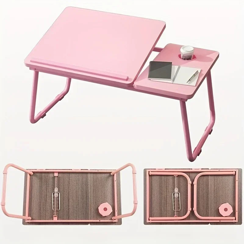 Computer Lazy Desk with Ergonomic Design, Integrated Foldable Table with Adjustable Height, Compact and Practical