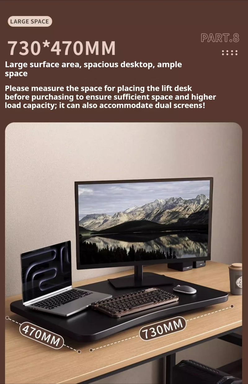 Standing Up and Down Desk Stand Computer Office Workstation Monitor Stand Laptop Stand Foldable and Elevated  Home Office Desk