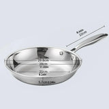 Stainless Steel Frying Pan Non-Stick Pan Fried Steak Pot Uncoated Kitchen Cookware For Home Gas Stove and Induction Cooker
