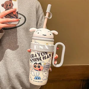 New Crayon Shin-chan Cute Cartoon Sakurada Nene Vacuum Cup Kawaii High-Capacity Water Cup Lovely Periphery Home Decor Gifts