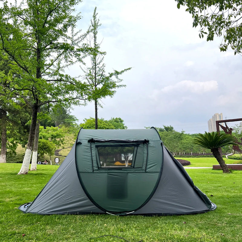 A camping tent, family travel tent that can accommodate 3-4 people, portable outdoor rainproof tent, perfect for camping hiking