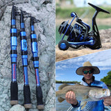 Sougayilang Fishing Rod Reel Combo 1.8-3.0m 24 Ton Carbon Fibre Telescopic Fishing Rod 1000-4000 12+1BB Spinning Reels Set Pesca