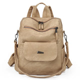 Large Women Backpack Purse Anti-theft Fashion Casual Lightweight Ladies Travel PU Washed Leather Ladies Rucksack Shoulder Bag